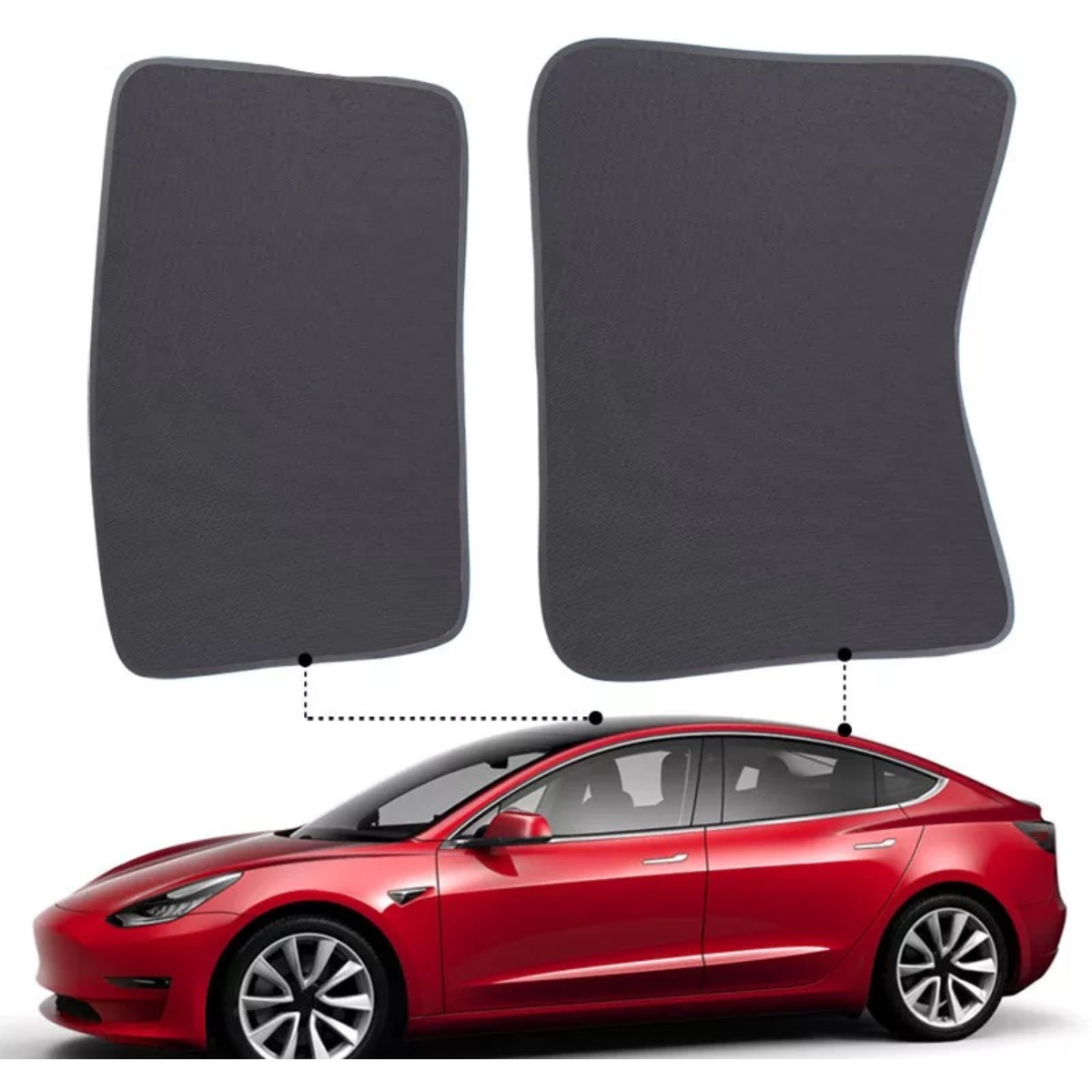 2 Stück Autofenster Sonnenschutz für Tesla Modell 3 X Y Sonnenschutz  Zubehör Dreieck Schutz Modell DREI Matte Blind Heckscheibe Sonnenschutz