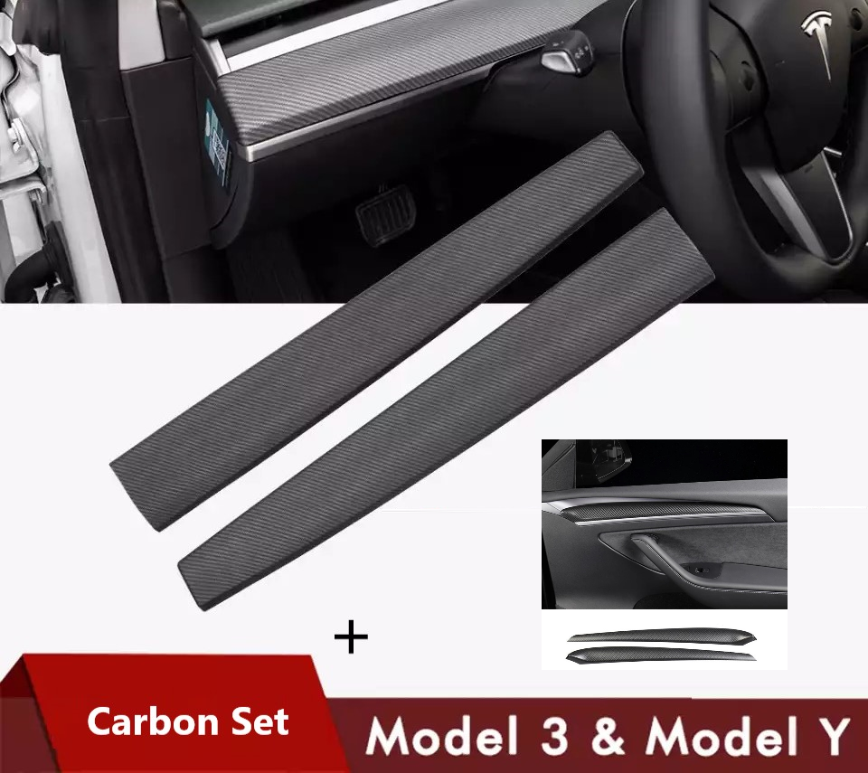 Tesla Model Y und 3 Carbon-Optik oder Mattschwarz Paneele