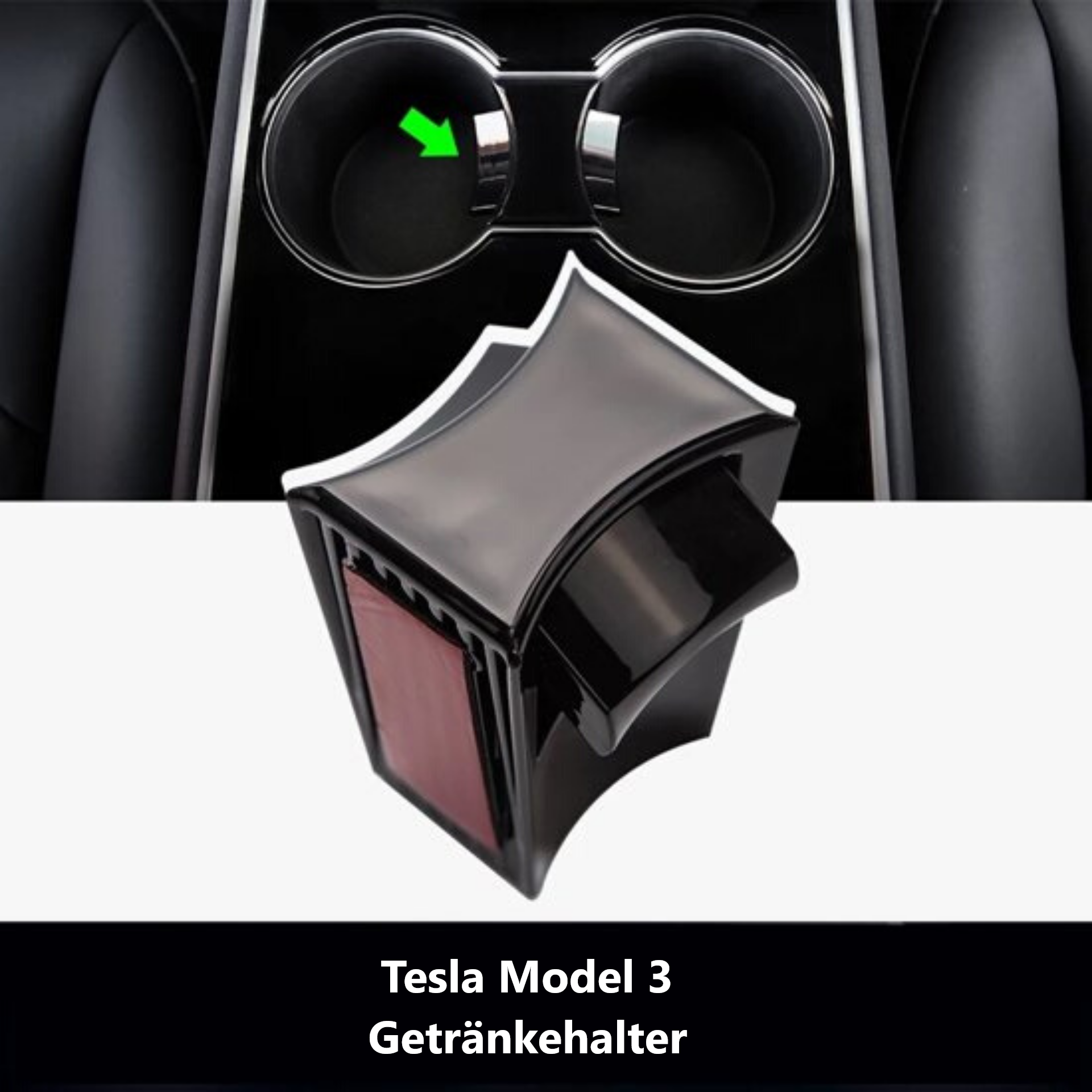 Tesla Model 3 Model Y Mittelkonsole Getränkehalter Auto, Becherhalter Auto  aus Umweltfreundlichem TPE für Tesla Model 3 Model Y Zubehör(Grau)