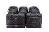 Vorderansicht des 5-teiligen Kofferraumtaschen Set TESLA MODEL Y Juniper 2025+ mit 3 Trolley Bags und 2 Sport Bags für perfekten Kofferraumfit.