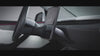 Tesla Model Y Juniper Organizer hinter dem Bildschirm Video zeigt einfache Montage und versteckten Stauraum für Handy und Schlüssel.