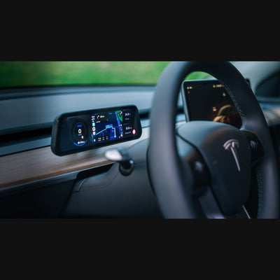 Tesla Dashboard Display S3XY Dash als modernes Tesla Model Y dashboard display mit Tesla Android, Tesla Carplay und Medienanzeige