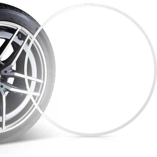 Tesla Felgenschutz 18 Zoll in Weiß als Schutzring – heller Felgenrandschutz für Tesla Model 3 und Felgenschutz Tesla Model Y.