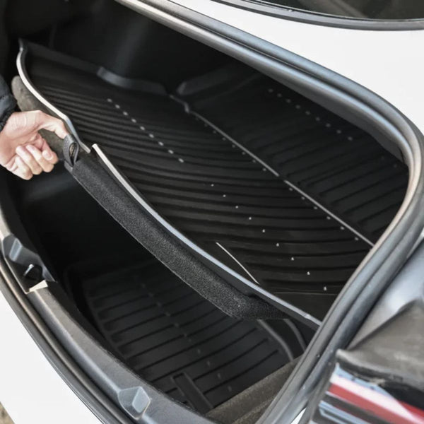 Frunk Einsatz Tesla Model 3 Fußmatten Gummimatten 2019 bis 04.2021 Ecoline mit tiefem Schutzprofil.