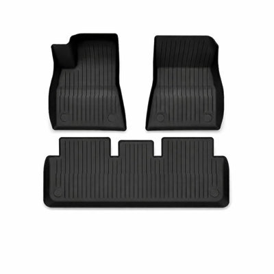 Tesla Model 3 Fußmatten Gummimatten ab 10.2023 Ecoline Set vorne und hinten als passgenaue Tesla Model 3 Gummimatten