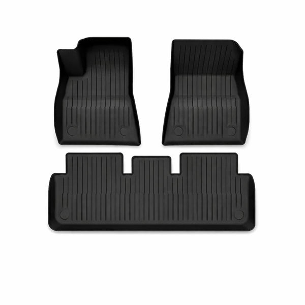 Tesla Model 3 Fußmatten Gummimatten ab 10.2023 Ecoline Set vorne und hinten als passgenaue Tesla Model 3 Gummimatten