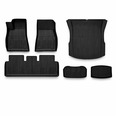 Tesla Model 3 Gummimatten Kofferraum Set passend zu Tesla Model 3 Fußmatten Gummimatten ab 10.2023 Ecoline