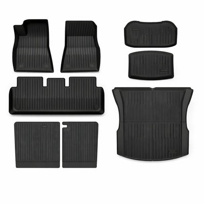 Komplettpaket Tesla Model 3 Gummimatten mit Rücksitzlehnen Schutz und Fußmatten Tesla Model 3