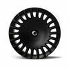 Tesla Model 3 Performance Felgen 19 Zoll Razor V2 in Onyx Black, Frontalansicht mit Turbofan-Design.