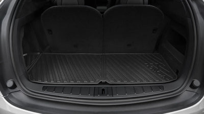 Tesla Model X 2021+ Gummimatten im Kofferraum, die leicht zu reinigen und rutschfest sind.