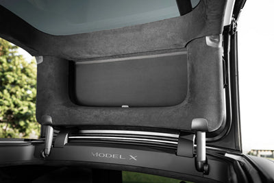 Tesla Model X 2021+ Sonnenblende Panorama Dach - Zeigt die Dark Matter Technologie für optimale Kühlung.