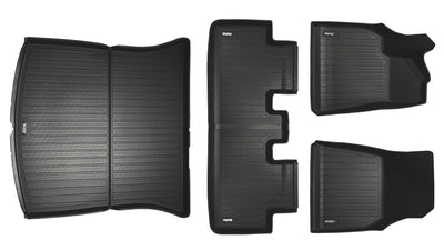 Tesla Model Y Fußmatten aus recyceltem Material – Umweltfreundlich & langlebig mit 100 % recyclebarer Verarbeitung.