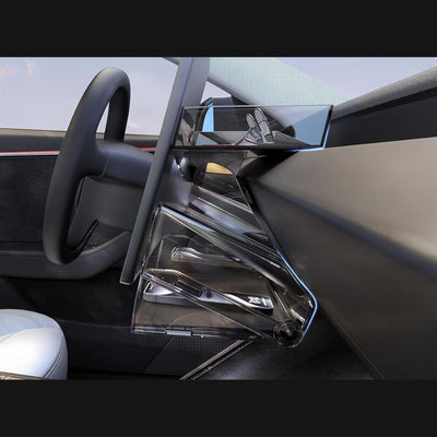 tesla model y juniper center console organizer seitlich am Bildschirm montiert für Karten, Schlüssel und cleane Mittelkonsole.
