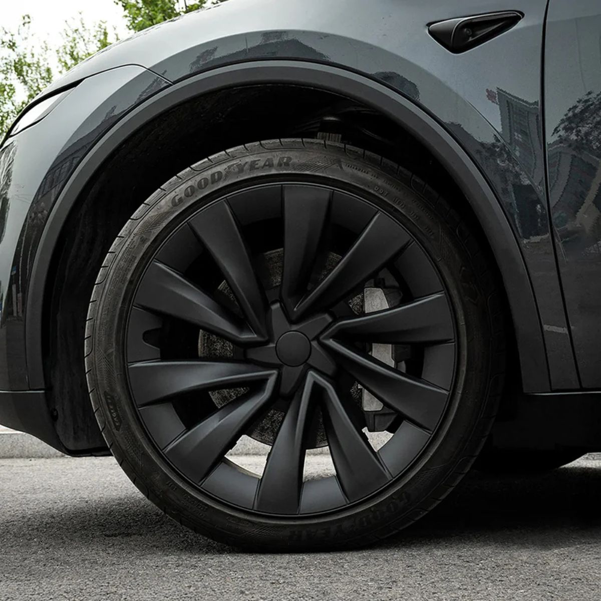 Tesla Model Y Radkappen Juniper 2025+ Helix 20 Zoll Schwarz – Mein Tesla Zubehör