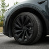 Mattschwarze Tesla Model Y Radkappen Juniper 2025+ 20 Zoll mit sportlicher Passform und robuster Verarbeitung aus schlagfestem ABS.