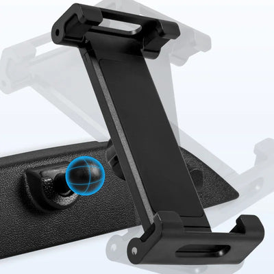 Tesla Model Y iPad Halterung Juniper 2025+ in elegantem Design. Fester Halt für Tablets auf langen Fahrten. Ideal für Familien mit Kindern.