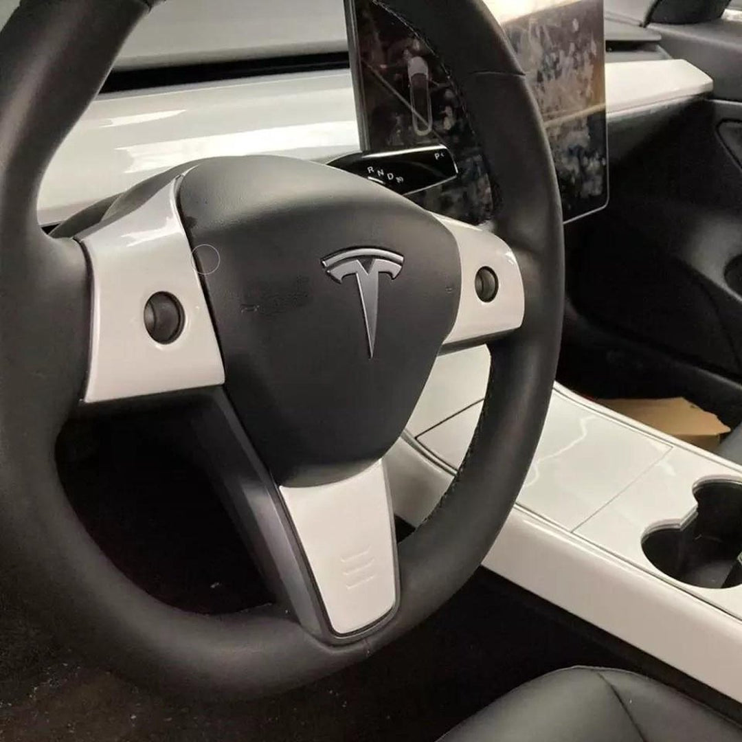 Tesla Model 3 Lenkradabdeckung Weiß Autozubehör 3-teiliges Innere Styling Deutschland