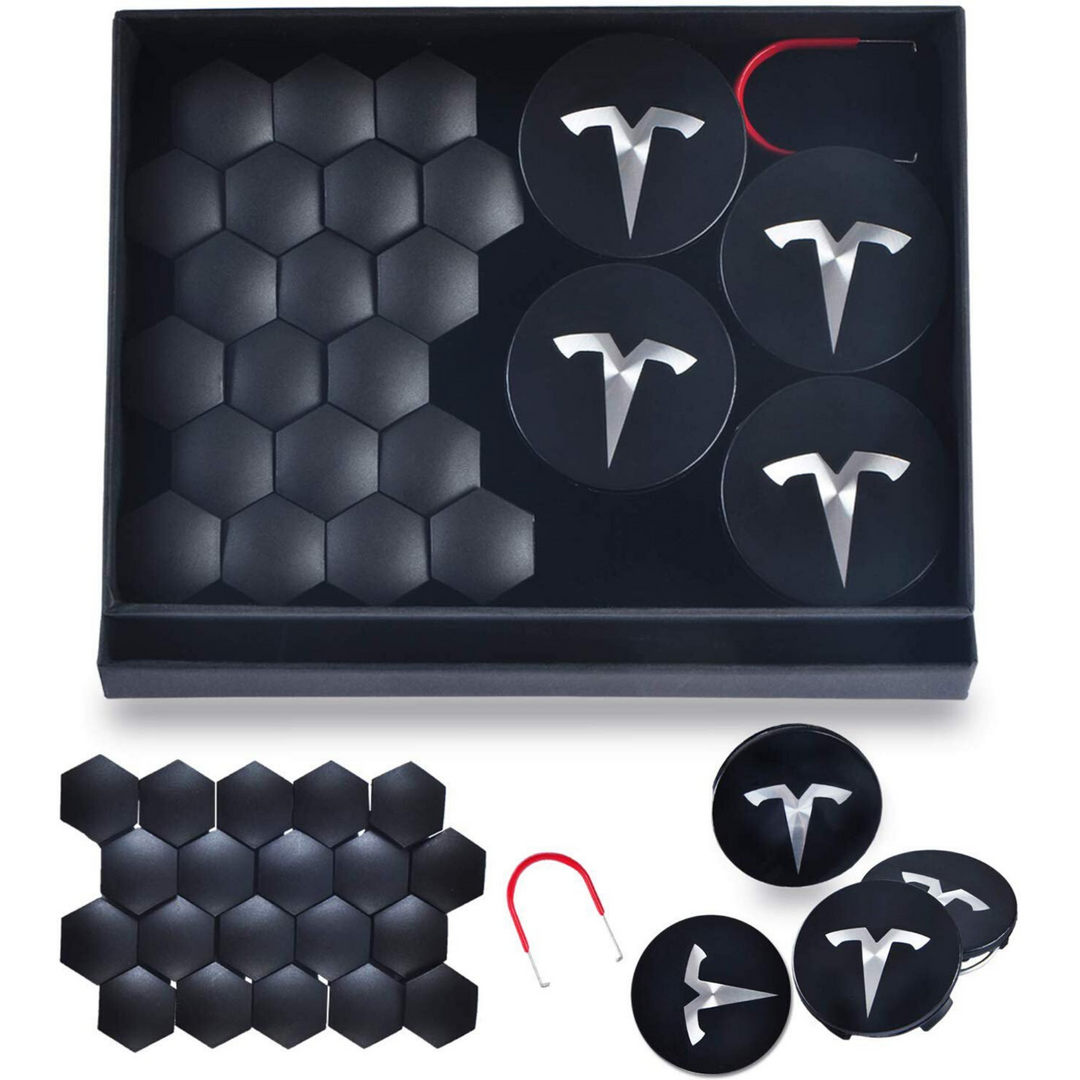 Tesla Modell 3 S X Aero Radkappen Kit Nabe Kappen Autozubehör Deutschland - OEM – Schwarz Silber