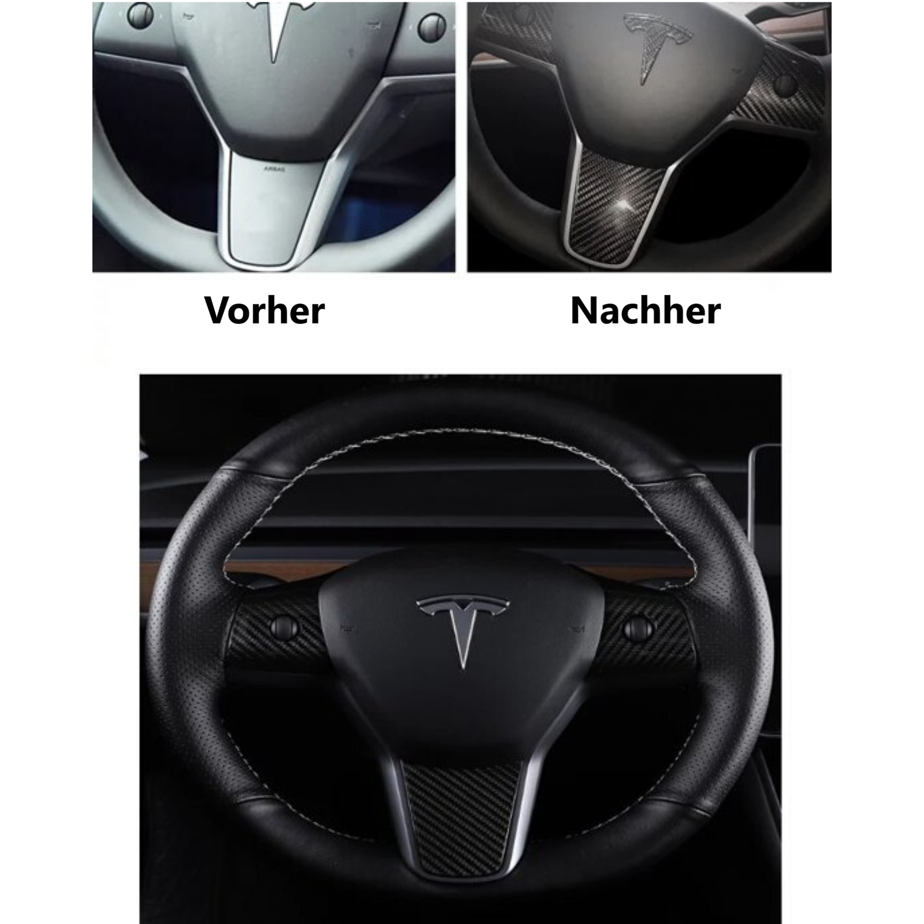 Keiner Lenkradverkleidung Lenkradabdeckung Für Tesla Model Y/3  Lenkradzierleiste