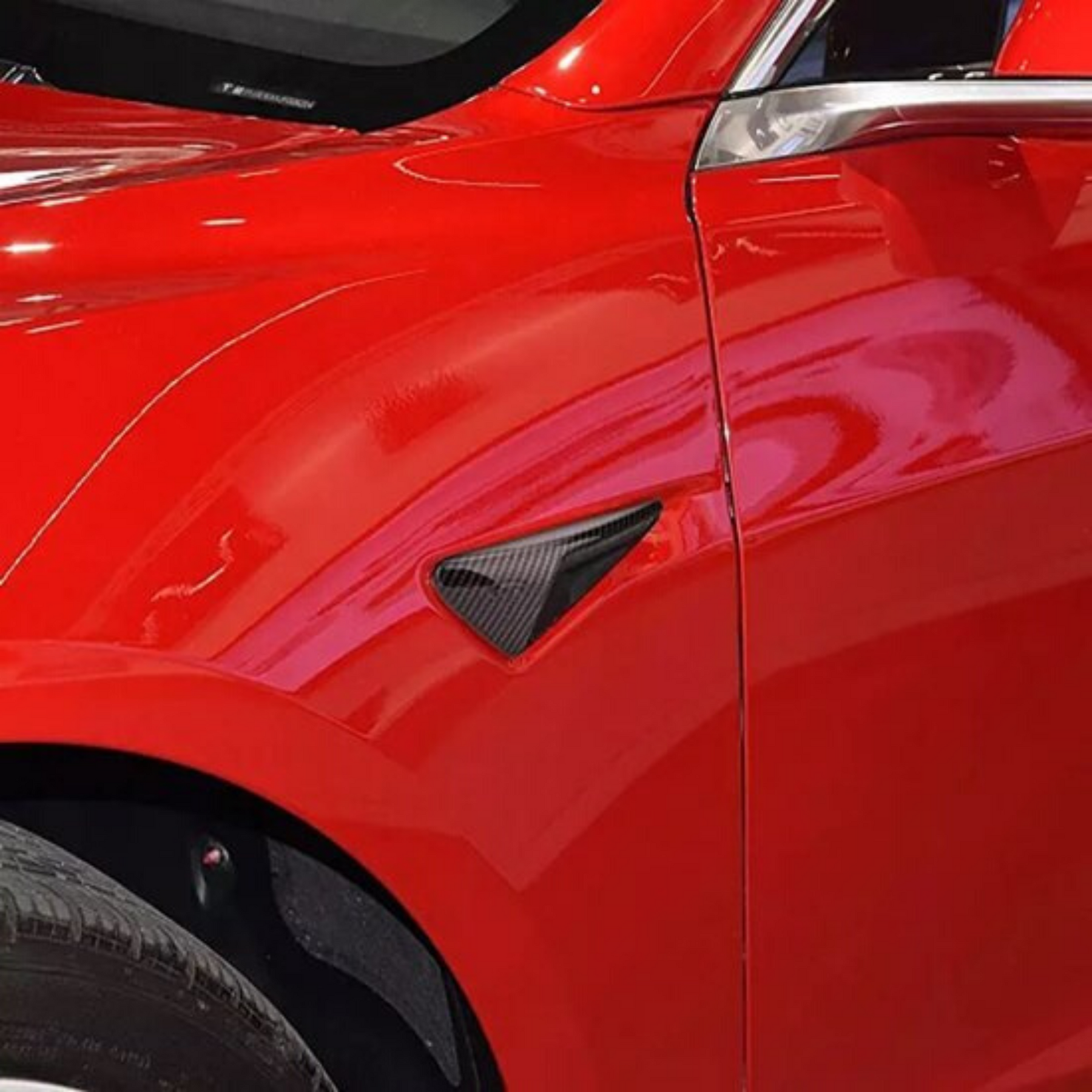 Kaufe 2 stücke Für Tesla Modell 3 Y Auto Seite Flügel Panel Abdeckung  Spoiler Staub Abdeckung Kamera Flanken Dekoration Änderung