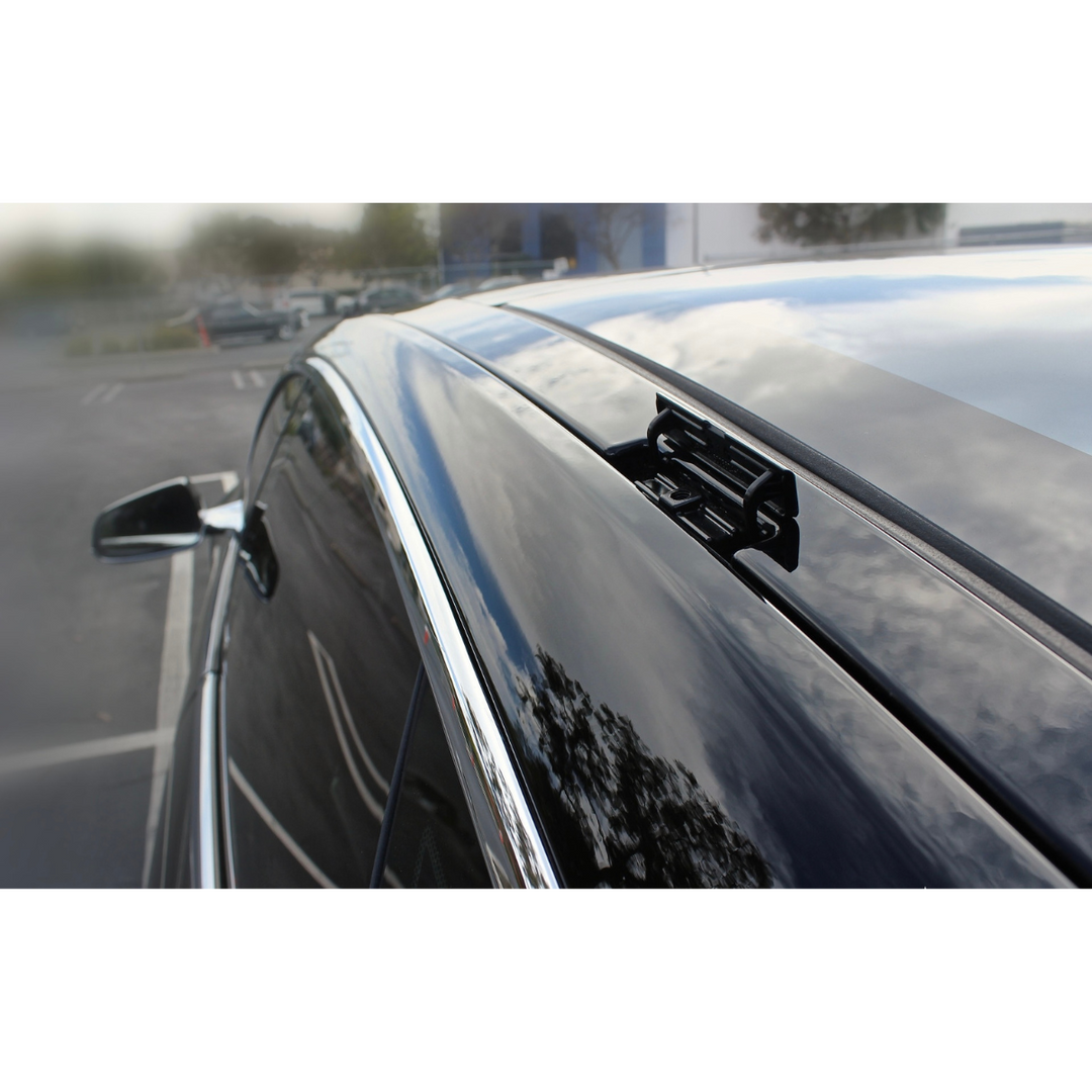 Tesla Model S Dachträger Schwarz Silber 2012 - Mai 2015 Yakima Whispbar Through Auto Außenzubehör