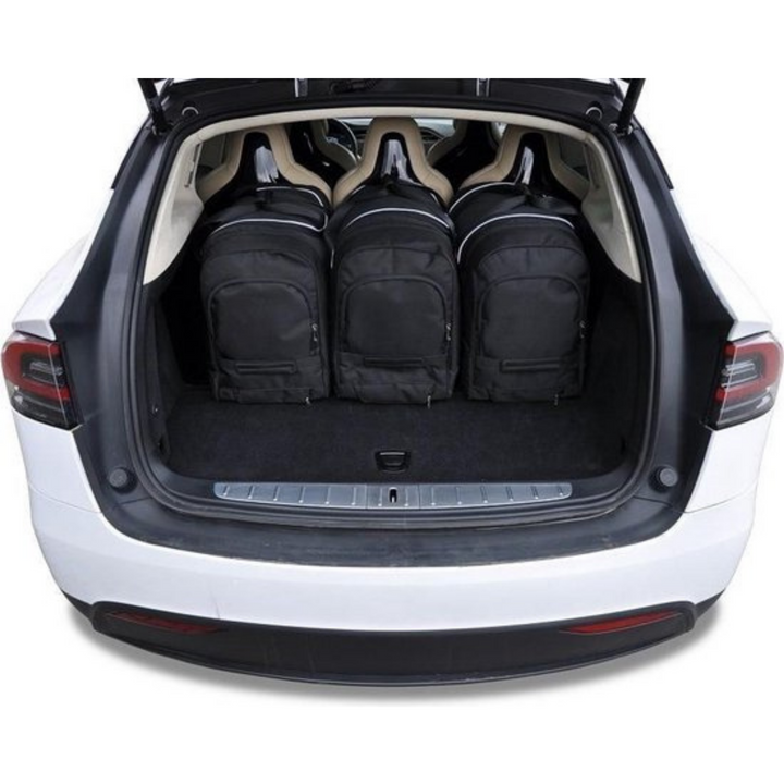 Tesla Model X 2016-heute Reisetaschen-Set Kofferraum 7-teilig Übernachtungsbeutel Auto Zubehör