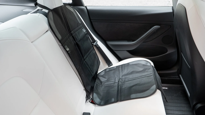 Kindersitzmatte für Tesla Model 3/Y mit Lederschutz, luxuriösem Design, Isofix-Zugang, strapazierfähigem Material und einfacher Befestigung