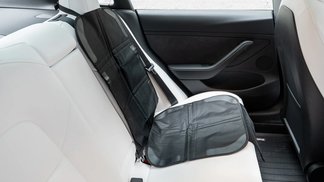 Kindersitzmatte für Tesla Model 3/Y mit Lederschutz, luxuriösem Design, Isofix-Zugang, strapazierfähigem Material und einfacher Befestigung
