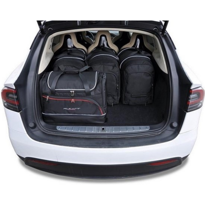 Tesla Model X 2016-heute Reisetaschen-Set Kofferraum 7-teilig Übernachtungsbeutel Auto Zubehör