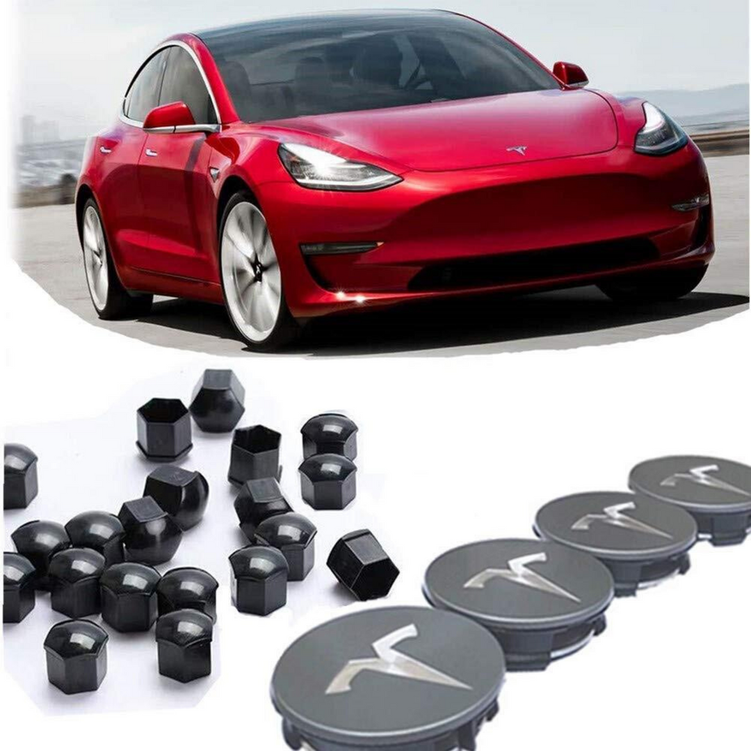 Tesla Modell 3 S X Aero Radkappen Kit Nabe Kappen Autozubehör Deutschland - OEM – Anthrazit Silber