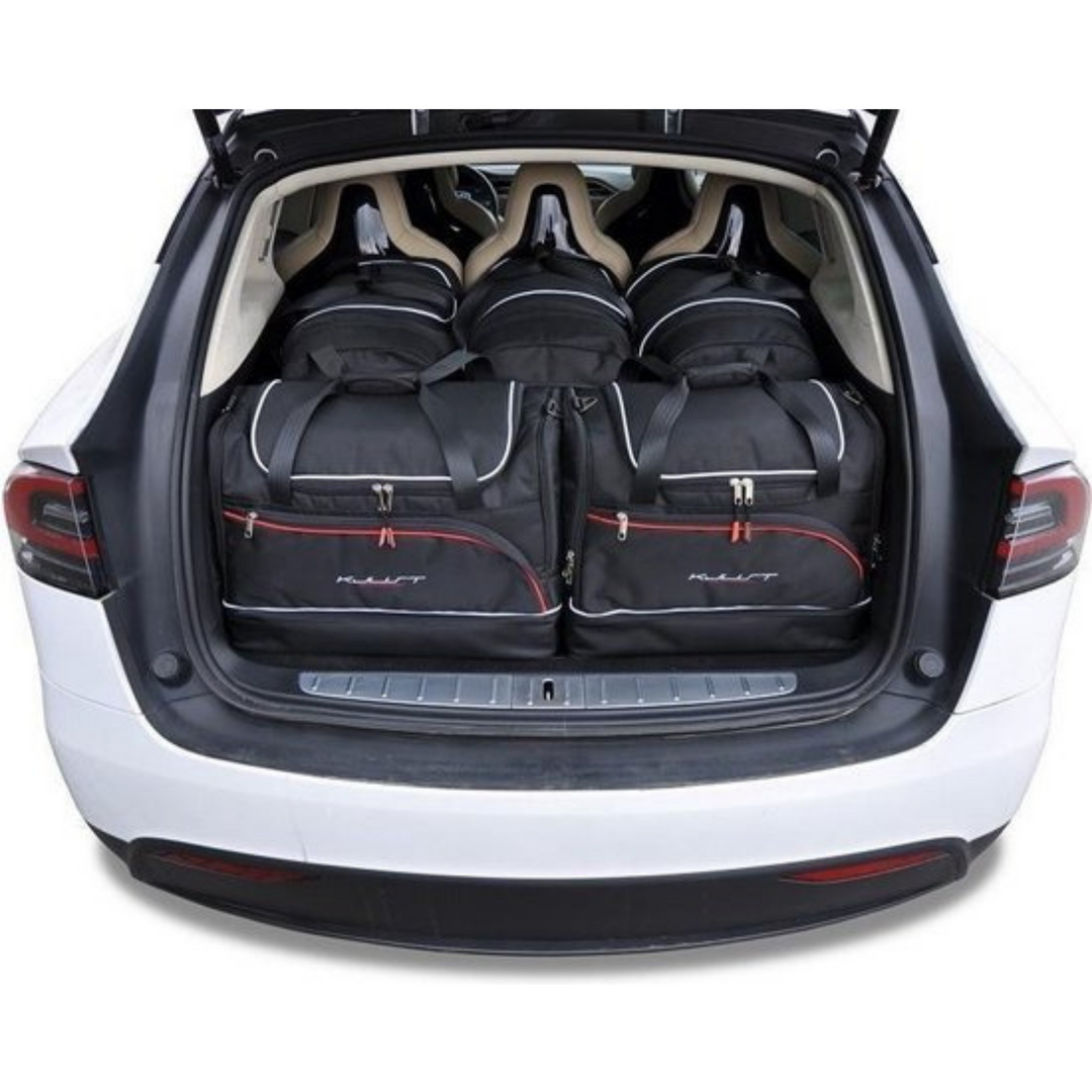 Tesla Model X 2016-heute Reisetaschen-Set Kofferraum 7-teilig Übernachtungsbeutel Auto Zubehör