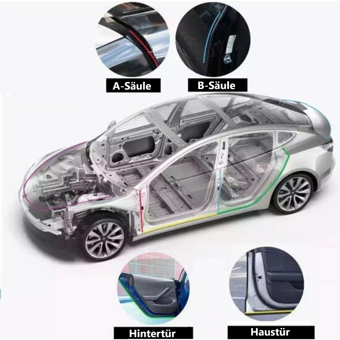 Tesla Model 3 Set für Geräuschreduzierung Gummi Komfortisolierung