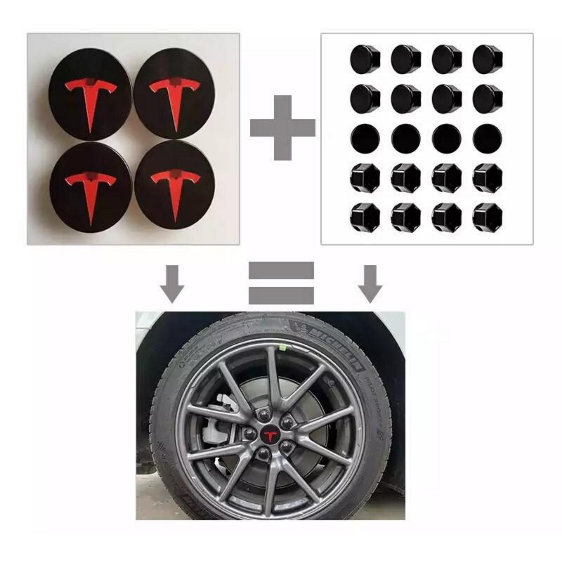 MELBIZ 4 Stück Radmittenkappen für Tesla Model 3 X S, 56mm Nabendeckel,  Ersetzbar Radnabenabdeckung, mit Logo-Emblem-Aufkleber, Wasserdicht  Staubdicht, Schmücken Zubehör : : Auto & Motorrad