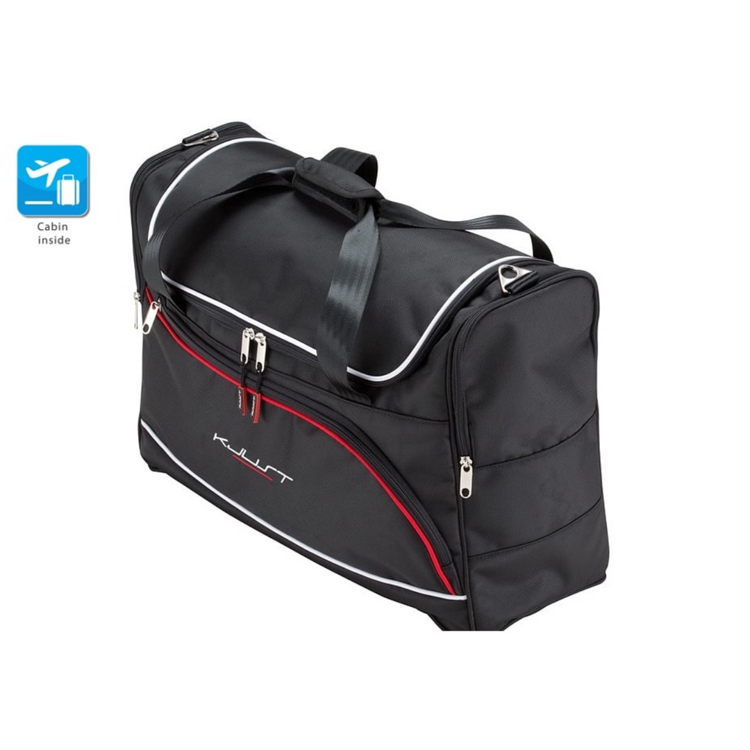 Tesla Model Y Reisetaschen-Set für Kabelfachwanne: 2 maßgeschneiderte schwarze Handgepäcktaschen, die bis zu 30% mehr Gepäckraum ermöglichen.