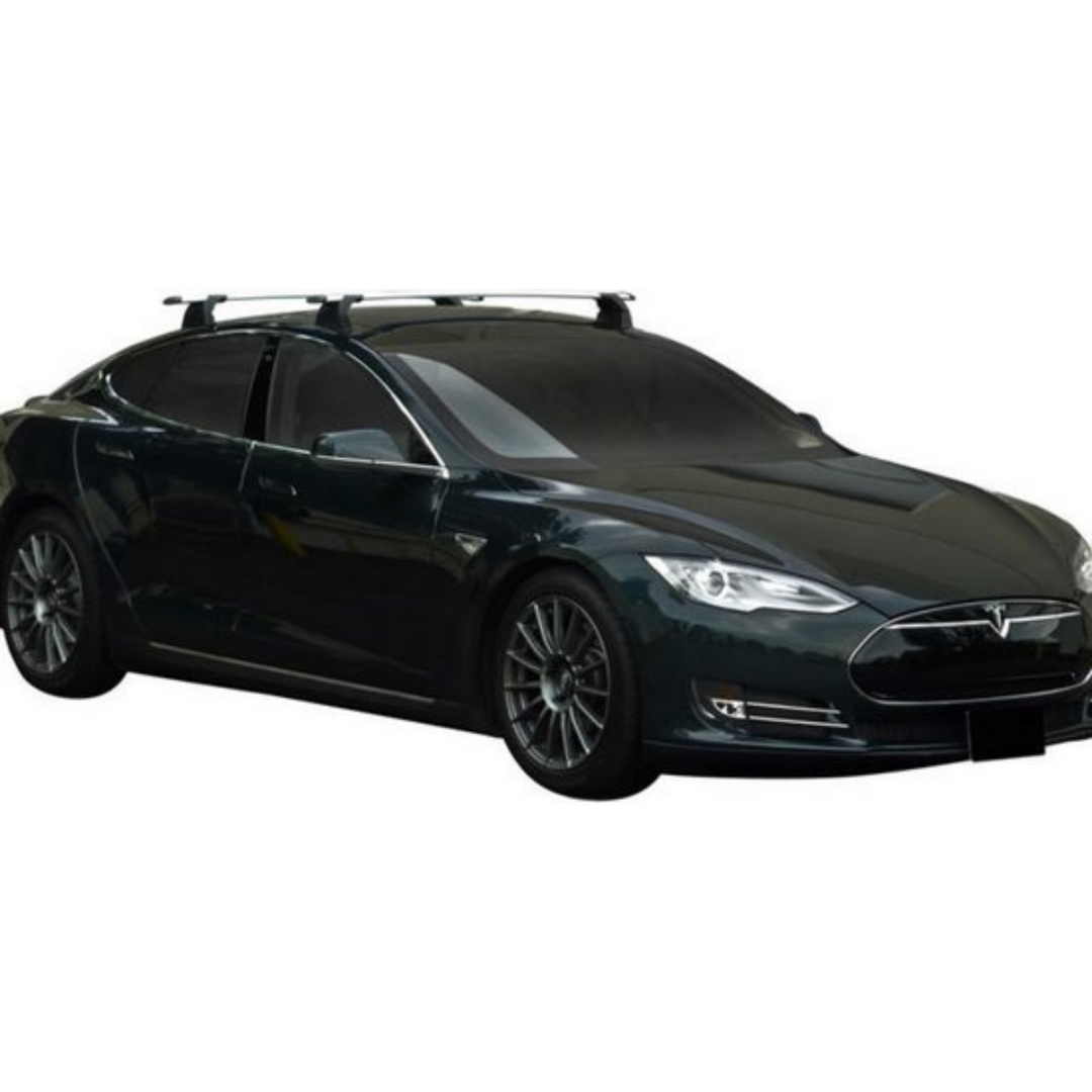 Tesla Model S Dachträger Schwarz Silber Juni 2015 - heute Yakima Whispbar Through Auto Außenzubehör