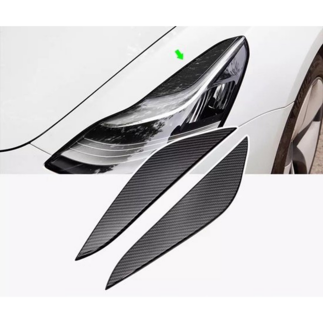 EVURU Scheinwerfer-Augenbrauen, Fit for Tesla Modell X 2015 2016 2017 2018  2019 2020 Wind Nebel Licht Trim Abdeckung Augenbraue Aufkleber Rahmen